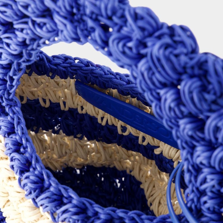 トートバッグ J. W. Anderson Popcorn Basket Bag - Cotton - Blue/White J. W. Anderson Popcorn Basket Bag - Cotton - Blue/White