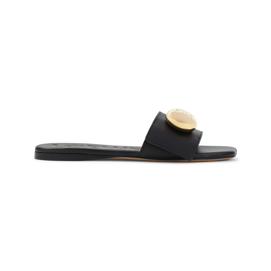 Loewe Women Pebble Calfskin Slide In Black