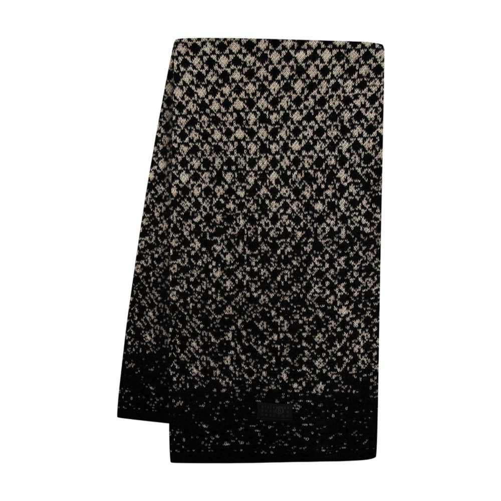 Mm6 Maison Margiela Mm6 By Maison Margiela Textured Gradient Wool Scarf In Black