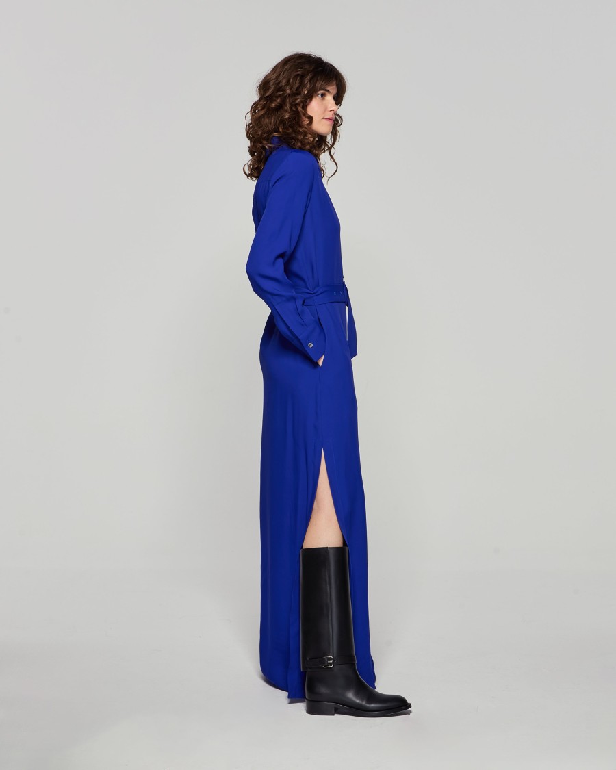 Serena Bute Classic Shirt Dress In Blue