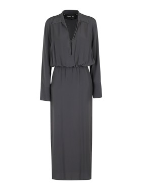 オールインワン・サロペット Federica Tosi Long Dark Gray Shirt Dress Federica Tosi Long Dark Gray Shirt Dress Maxi | THE LIST