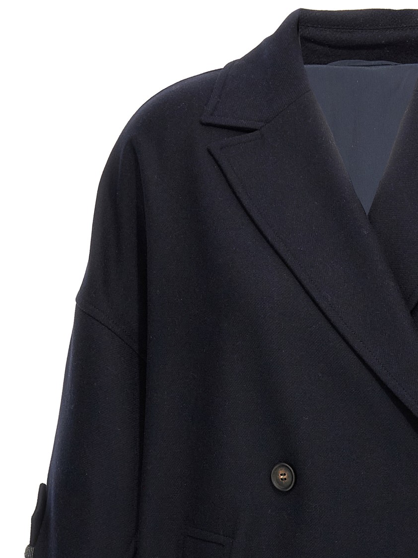 Brunello Cucinelli 'shiny Cuff Details' Caban Coat