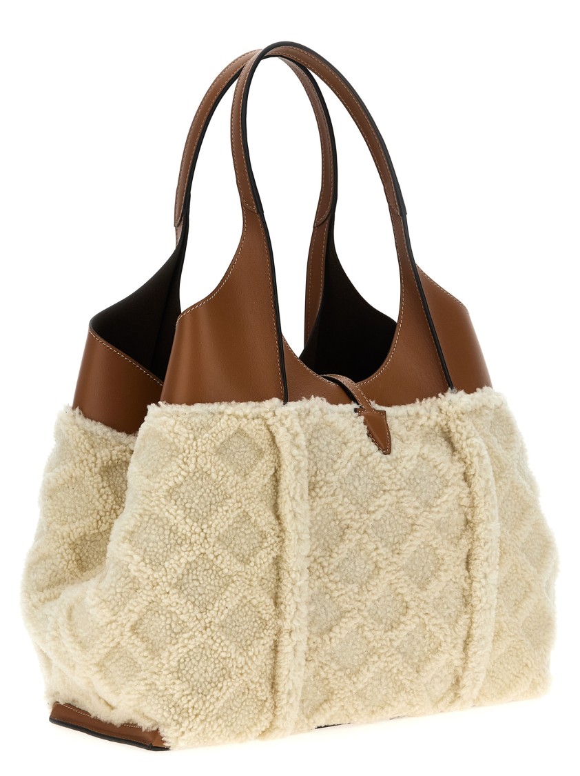 Tod's Medium 't Timeless' Shopping Bag In Neutral