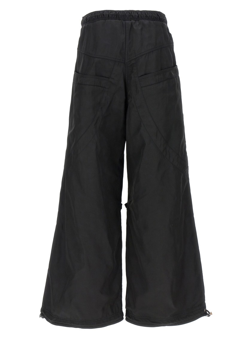 Attico Relaxed-fit Black Pants With Adjustable Drawstring In Black