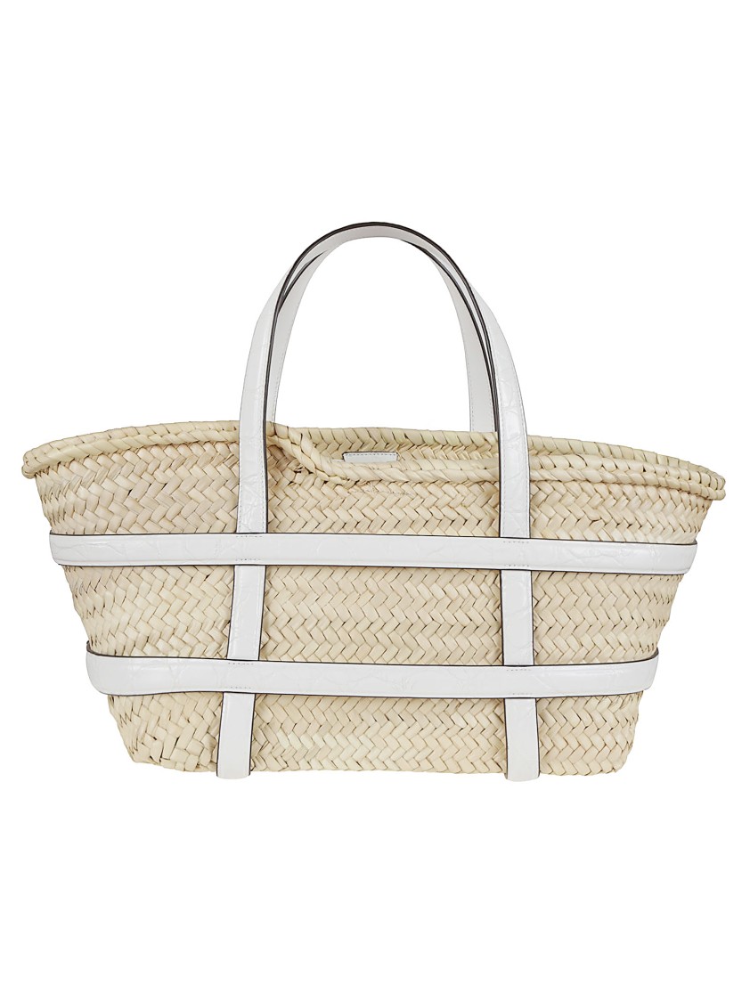 ショルダーバッグ・ポシェット Tory Burch Woven White Leather Crossbody Bag With Iconic Tory Burch Woven White Leather Crossbody Bag With Iconic