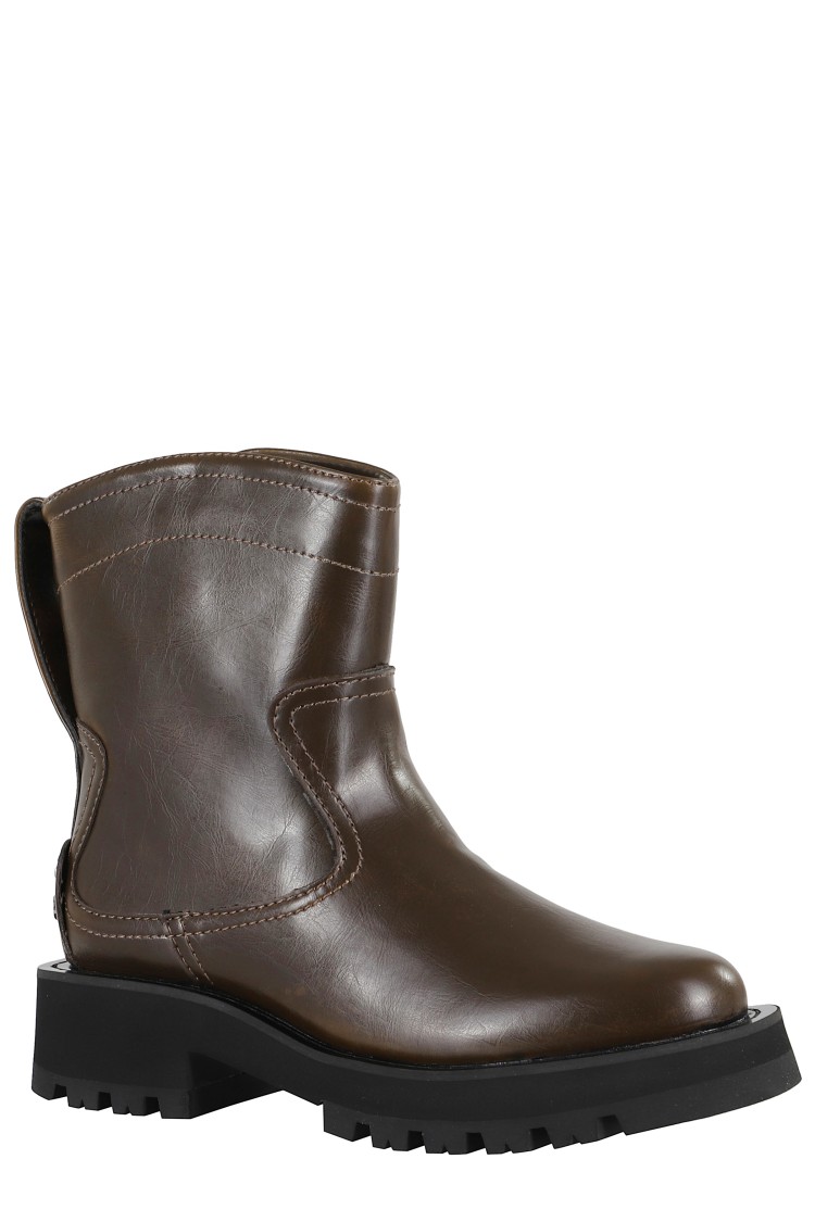 Ganni Studs Low Boot Crinkle In Black