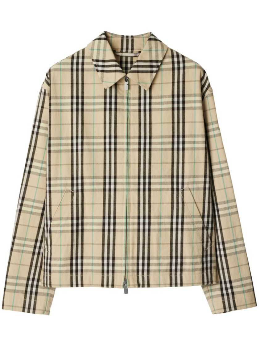Shop Burberry Vintage Check Cotton Twill Cas Jacket In Neutrals