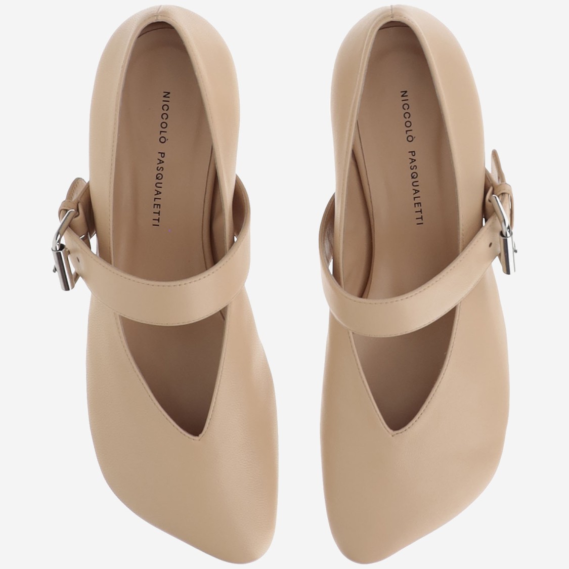 Niccolò Pasqualetti Ballerina Oblique Strap In Neutrals