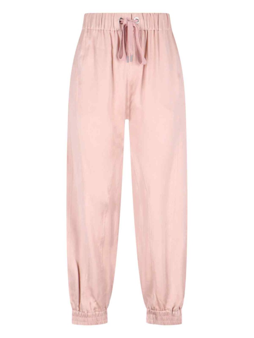 Sa Su Phi High-waisted Silk Blend Athletic Pants With Drawstring Closure In Pink