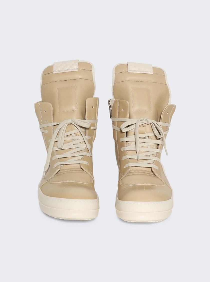 Rick Owens Hollywood Geobasket High Top Sneakers Parchment And Milk In Neutrals