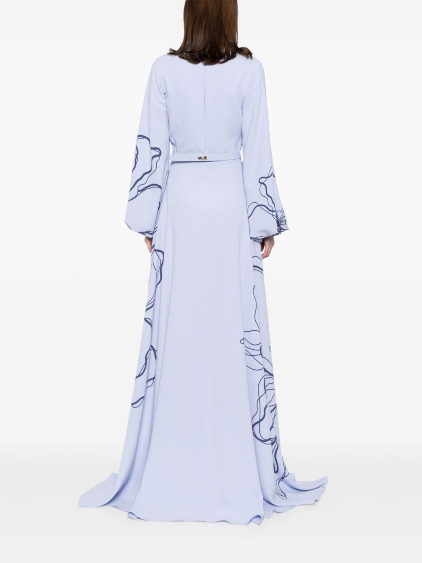 Saiid Kobeisy Floral Printed Kaftan In Purple