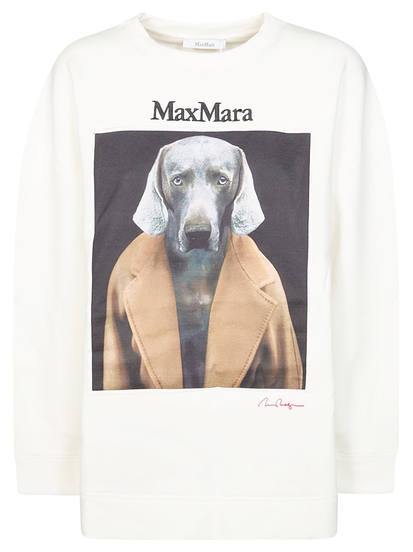Max Mara Crewneck Sweatshirt With Dog Graphic Design