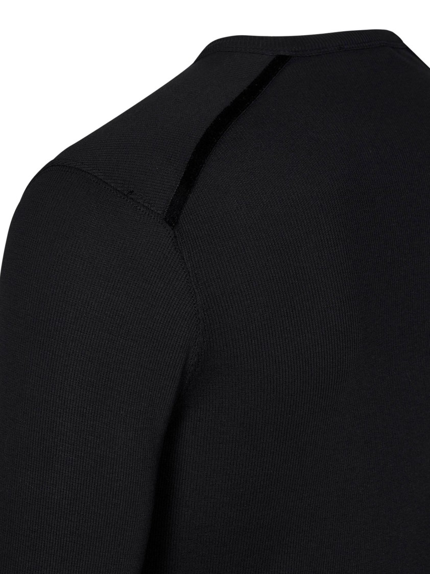 Tom Ford Mens Black Henley Ribbed Relaxed-fit Cotton-blend T-shirt In Black