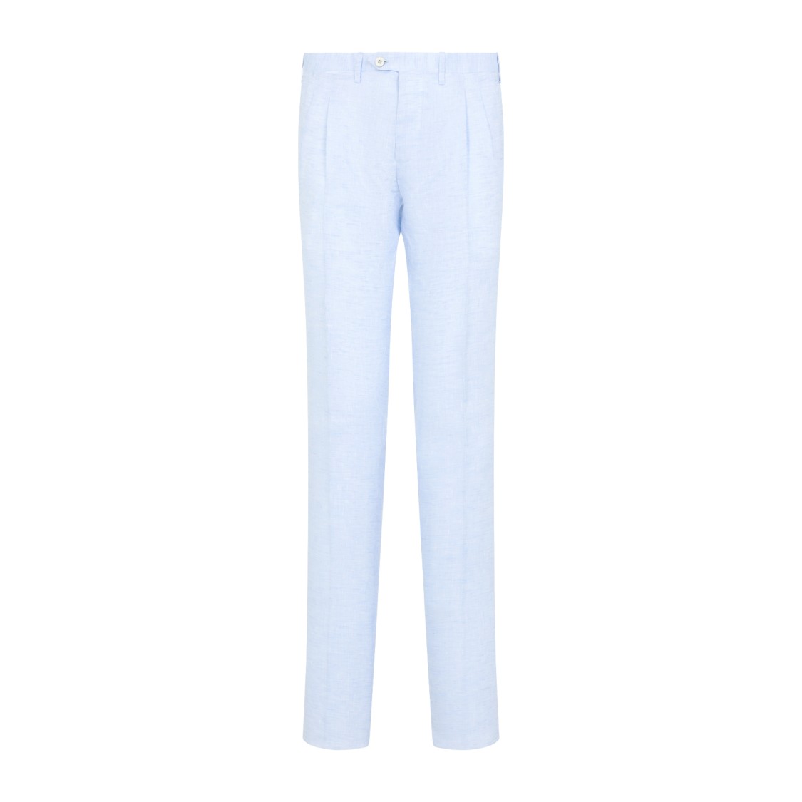 Shop Kiton Straight-leg Tailored Linen Trousers In Blue