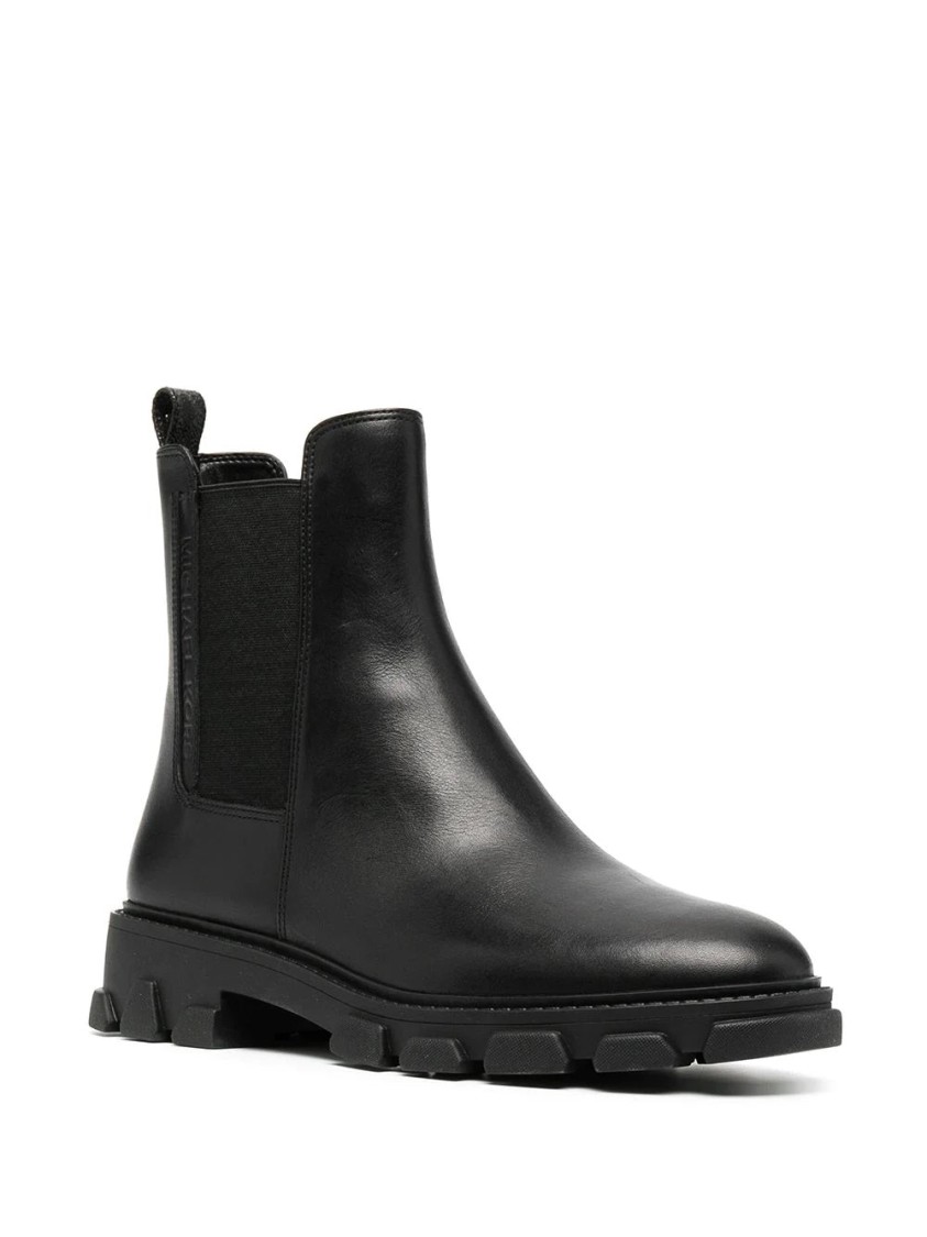 Michael Kors Ridley Leather Ankle Boot In Black