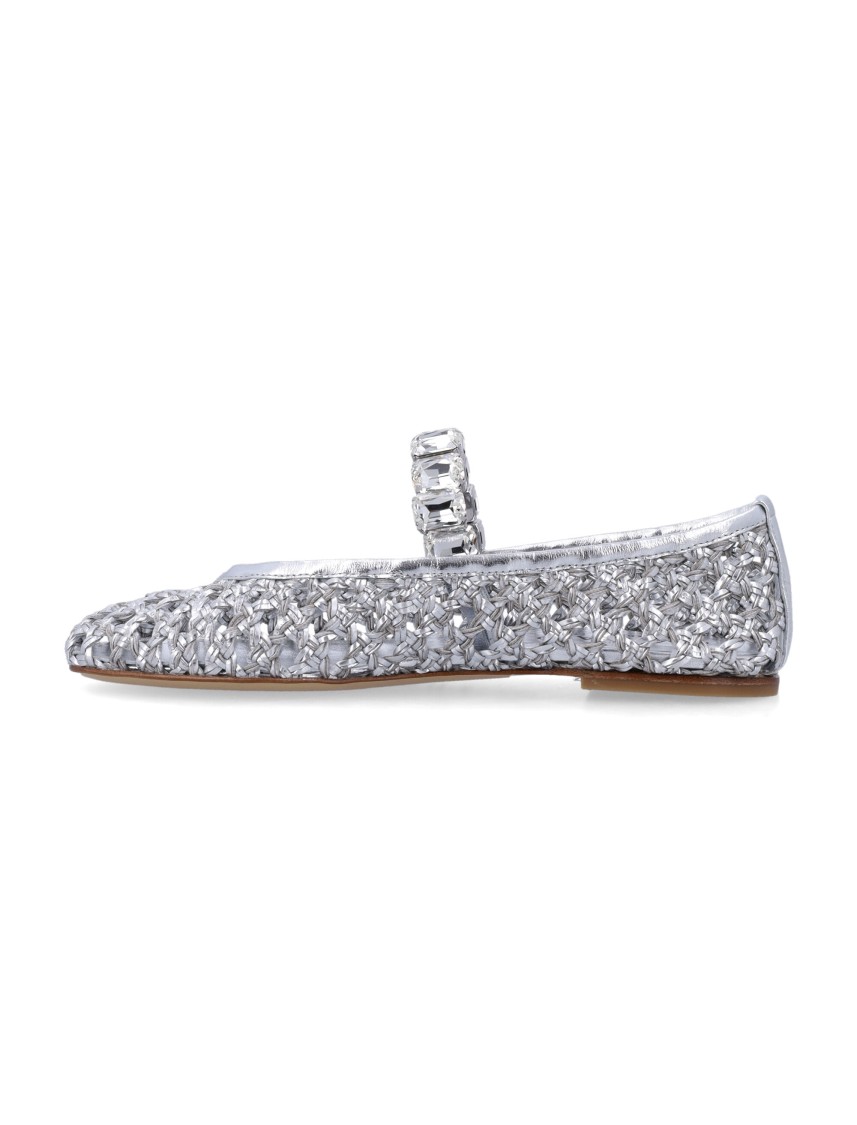 Casadei Lace-up Shoes With Embellished Round Toe In White
