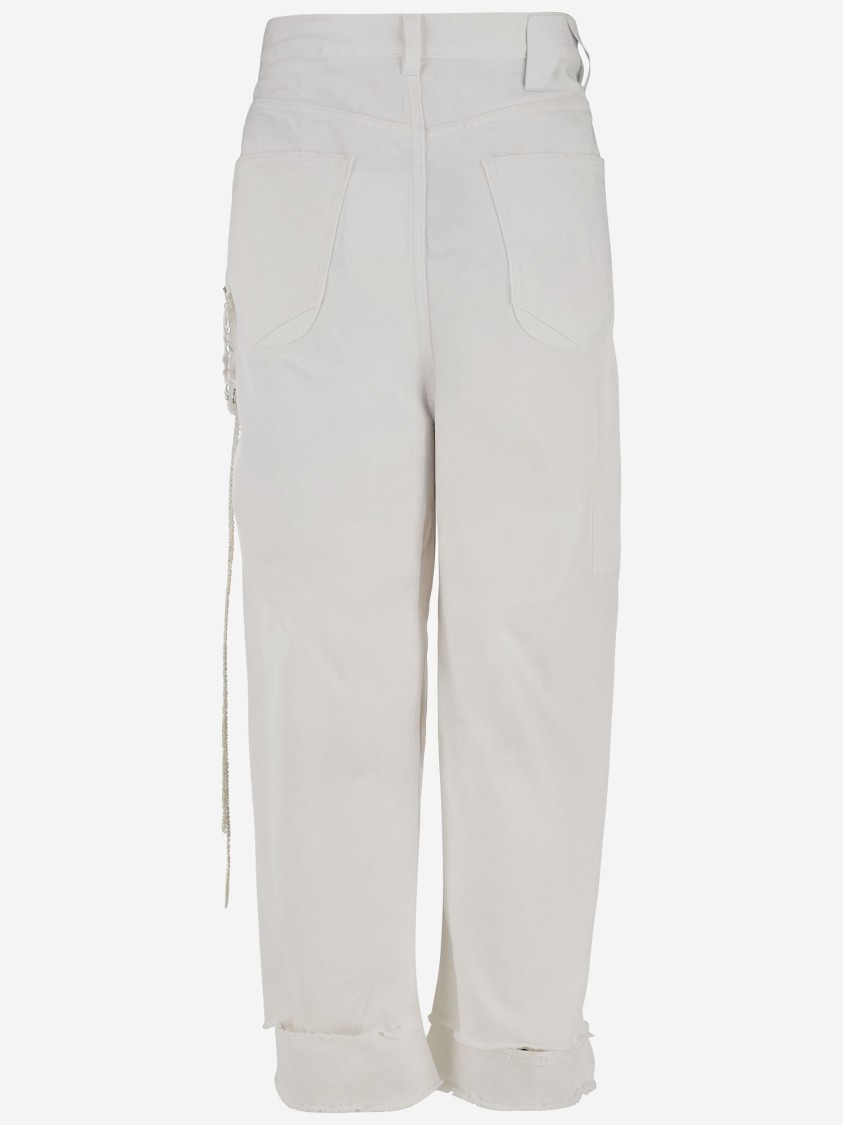 Shop Darkpark Carpenter Lisa Cotton Denim Jeans In White