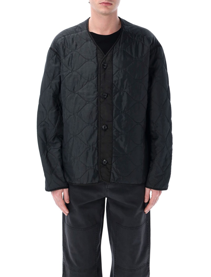 Oamc Peacemaker Quilted Black Jacket In Black