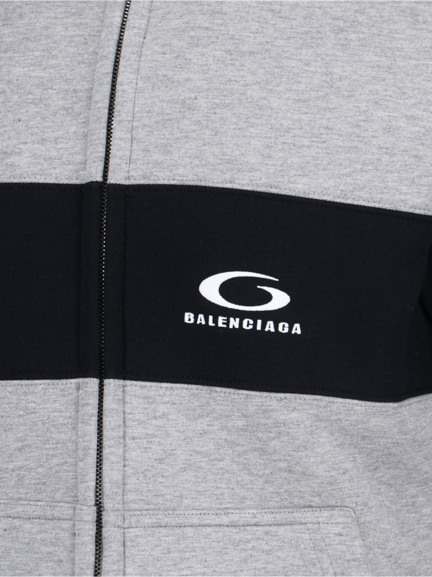 Balenciaga Jersey Hoodie Sweatshirts Grey In Gray