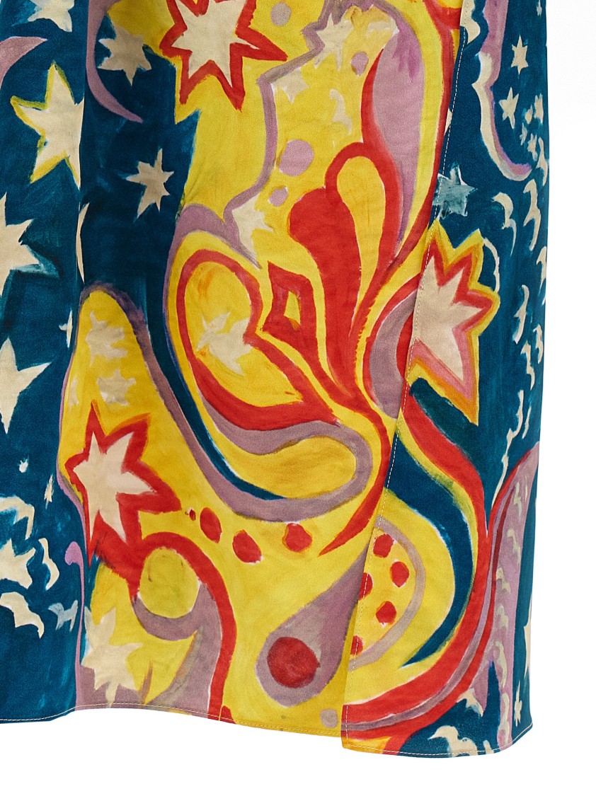 Marni X No Vacancy Inn Sleeveless Cutout Asymmetric Midi Dress In Multi
