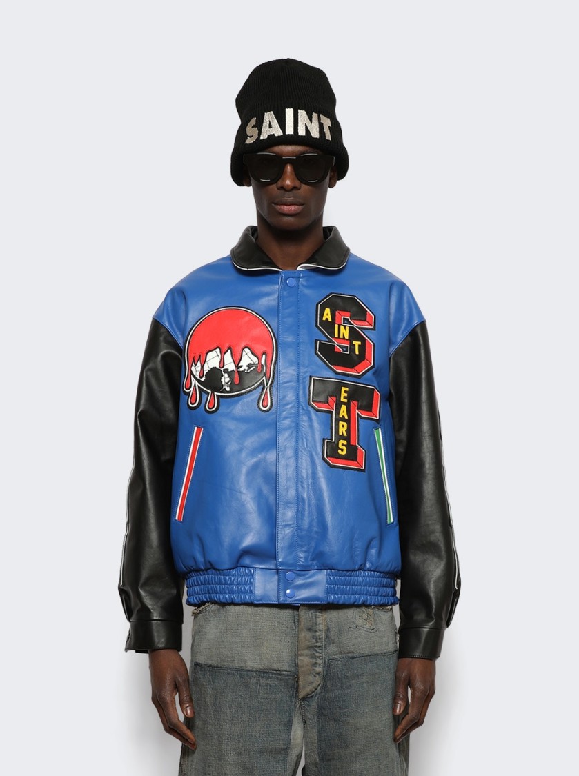 Saint Mxxxxxx X Denim Tears Leather Varsity Jacket