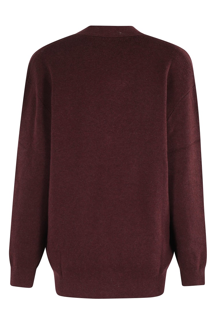 Isabel Marant Étoile V-neck Burgundy Cardigan With Center Button Closure In Burgundy