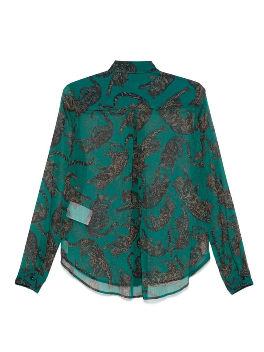 Shop Just Cavalli Printed Shirt With Fit And High-quality Fabric In Blue