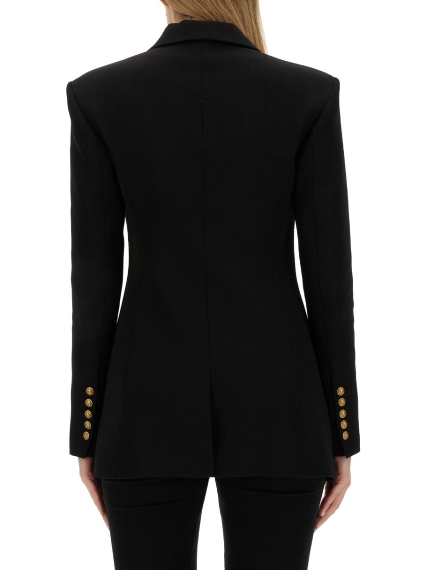 Balmain Logo Button Double-breasted Blazer