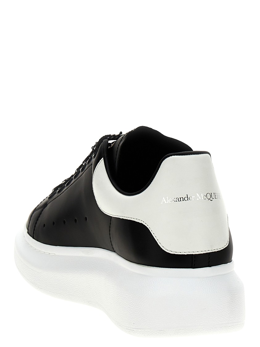 Alexander Mcqueen Black Low Top Sneakers With Chunky Sole And Contrasting Heel In Leather Man In Black