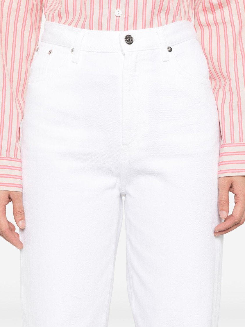 Dondup Classic White Jeans With Concealed Fly And Timeless Design