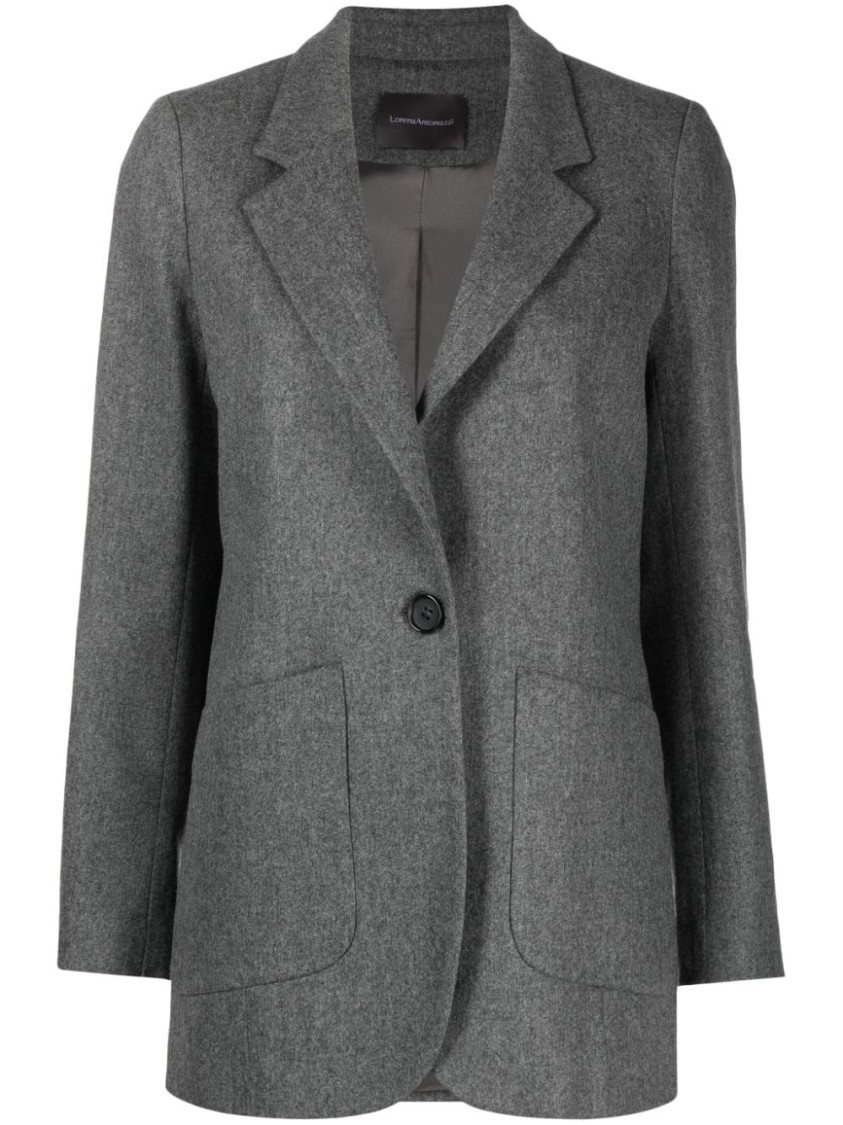 Lorena Antoniazzi Tailored Grey Blazer With Single Button Closure In Gray