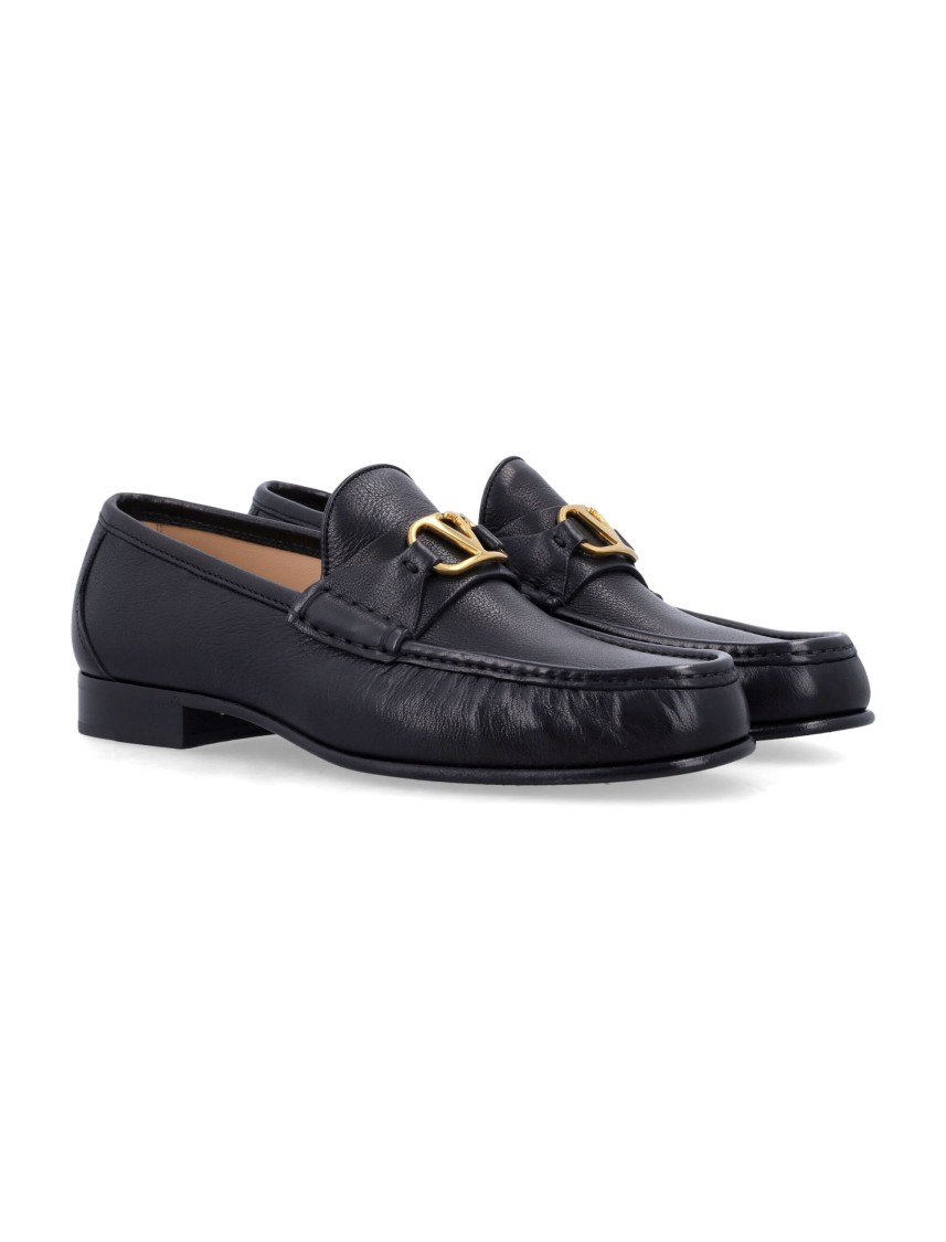 Valentino Garavani Vlogo Signature Loafer With Gold-tone Logo Detail In Black
