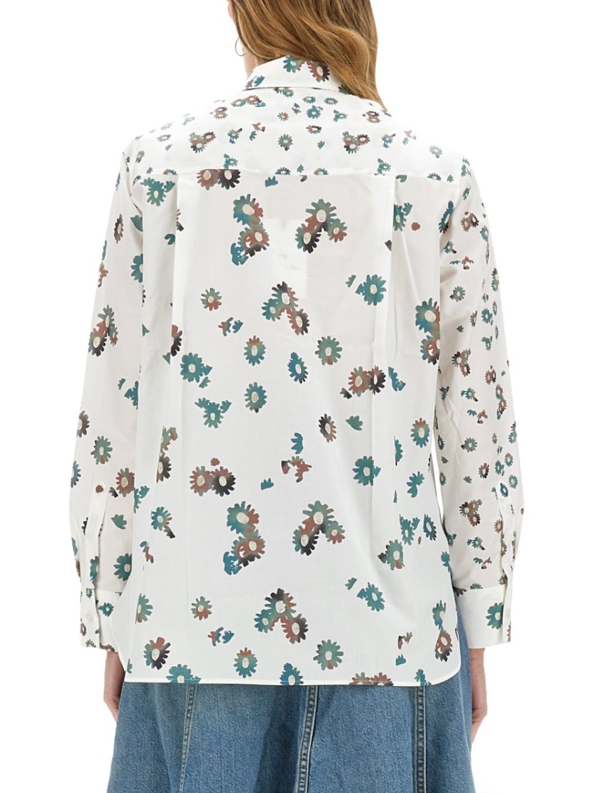 Ps By Paul Smith Ps Paul Smith Floral Print Cotton Shirt In White