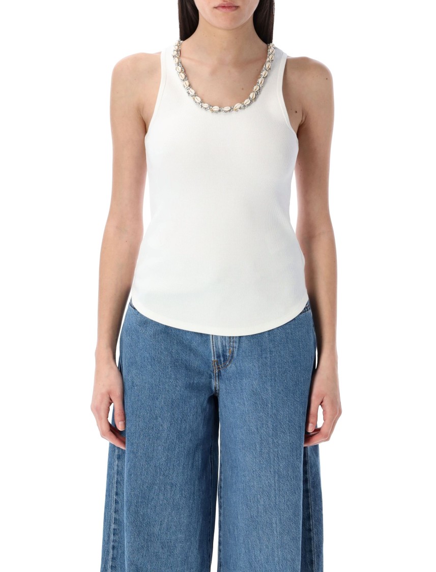 Shop Zimmermann Illuminate Embellished Tank Top In White