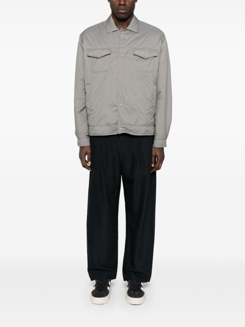 Herno Grey Shirt With Functional Pockets In Gray