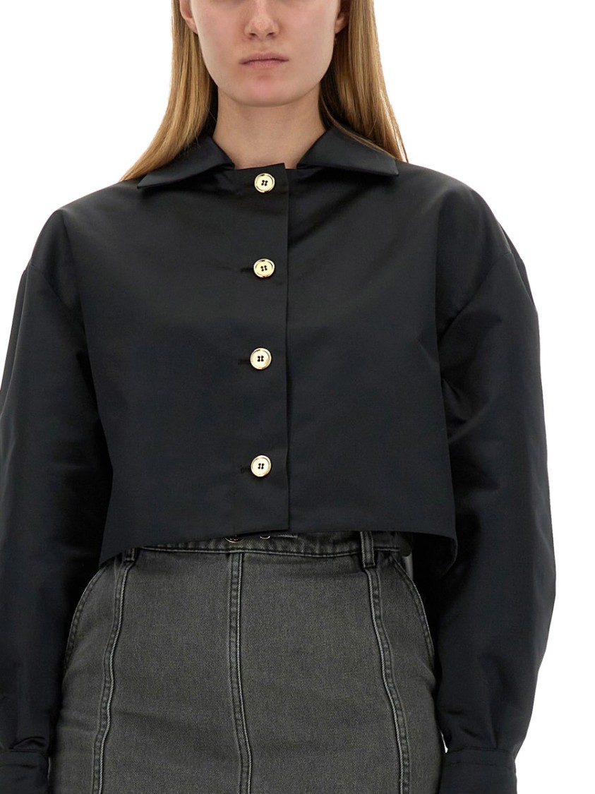 Patou Jacket Cropped Length Gold Buttons In Black