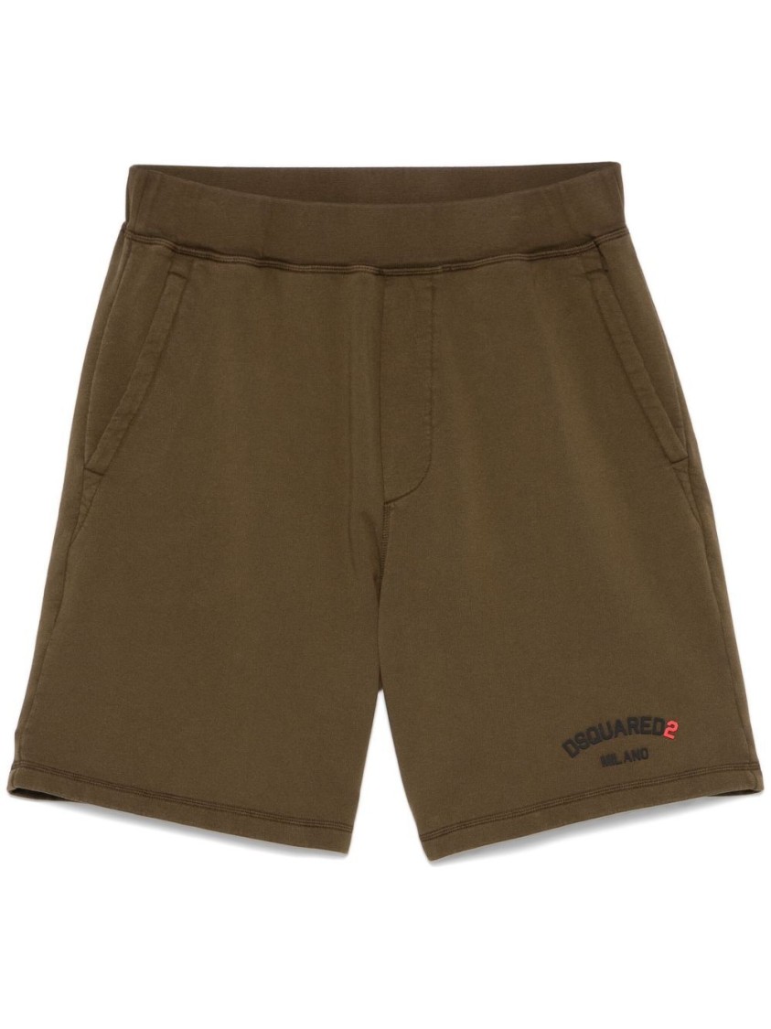 Dsquared2 Relaxed Fit Cotton Shorts With Subtle Branding