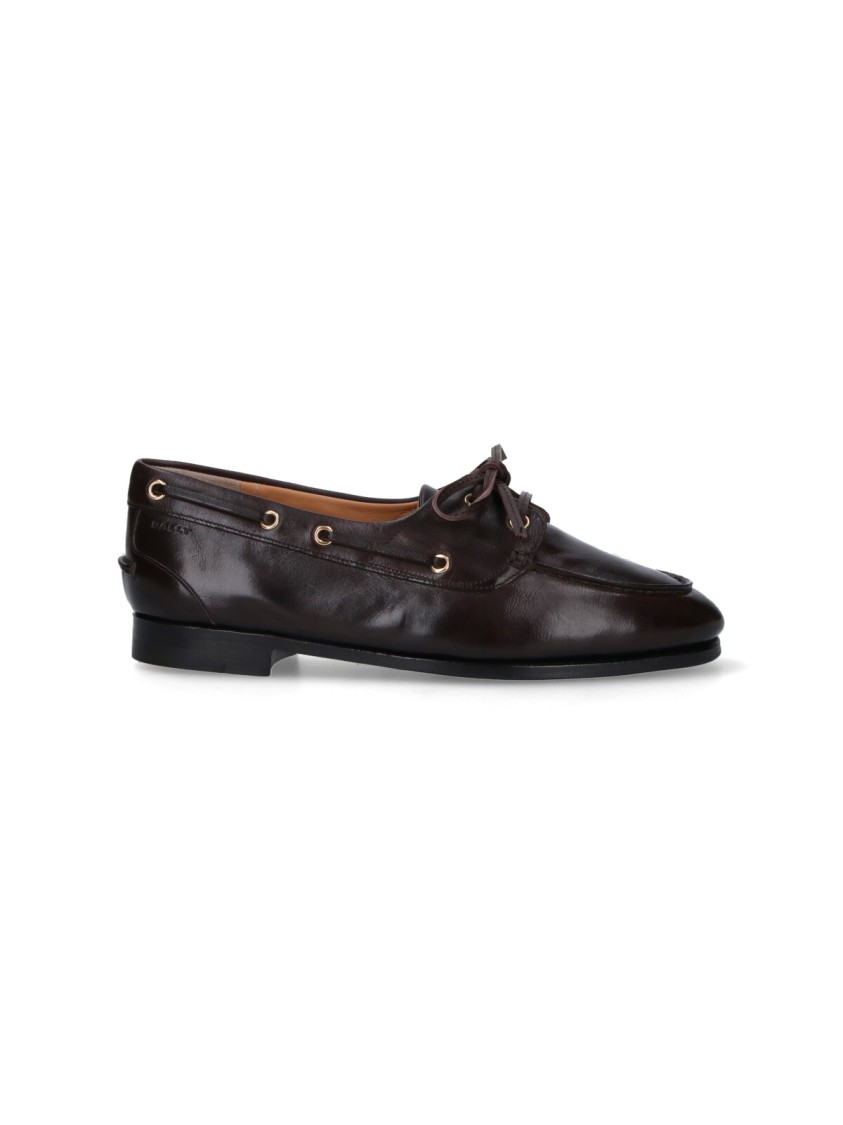 Bally Round Toe Slip-on Moccasins With Tonal Logo Detail In Black