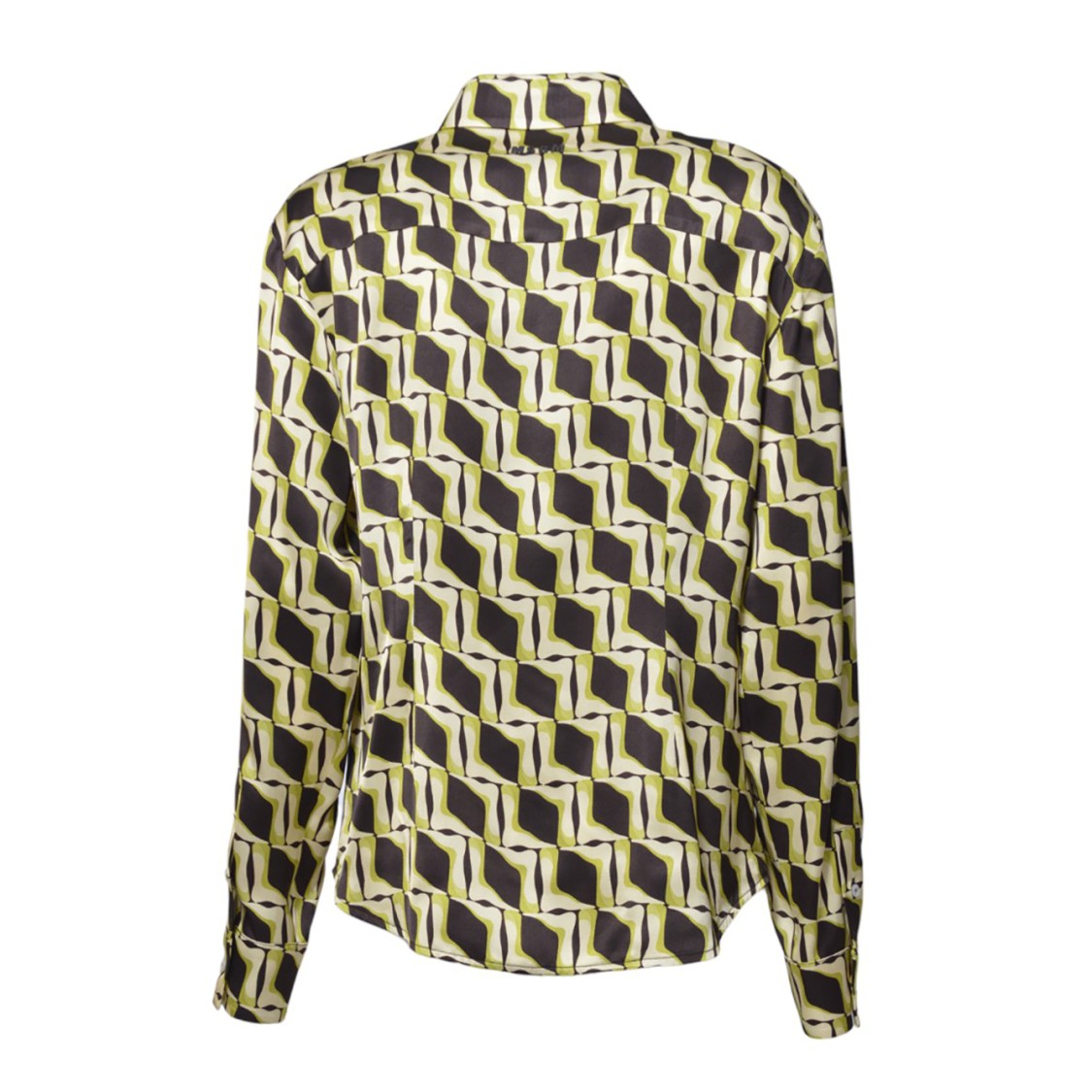 Msgm Multicolor Printed Viscose Satin Shirt In Multicolor