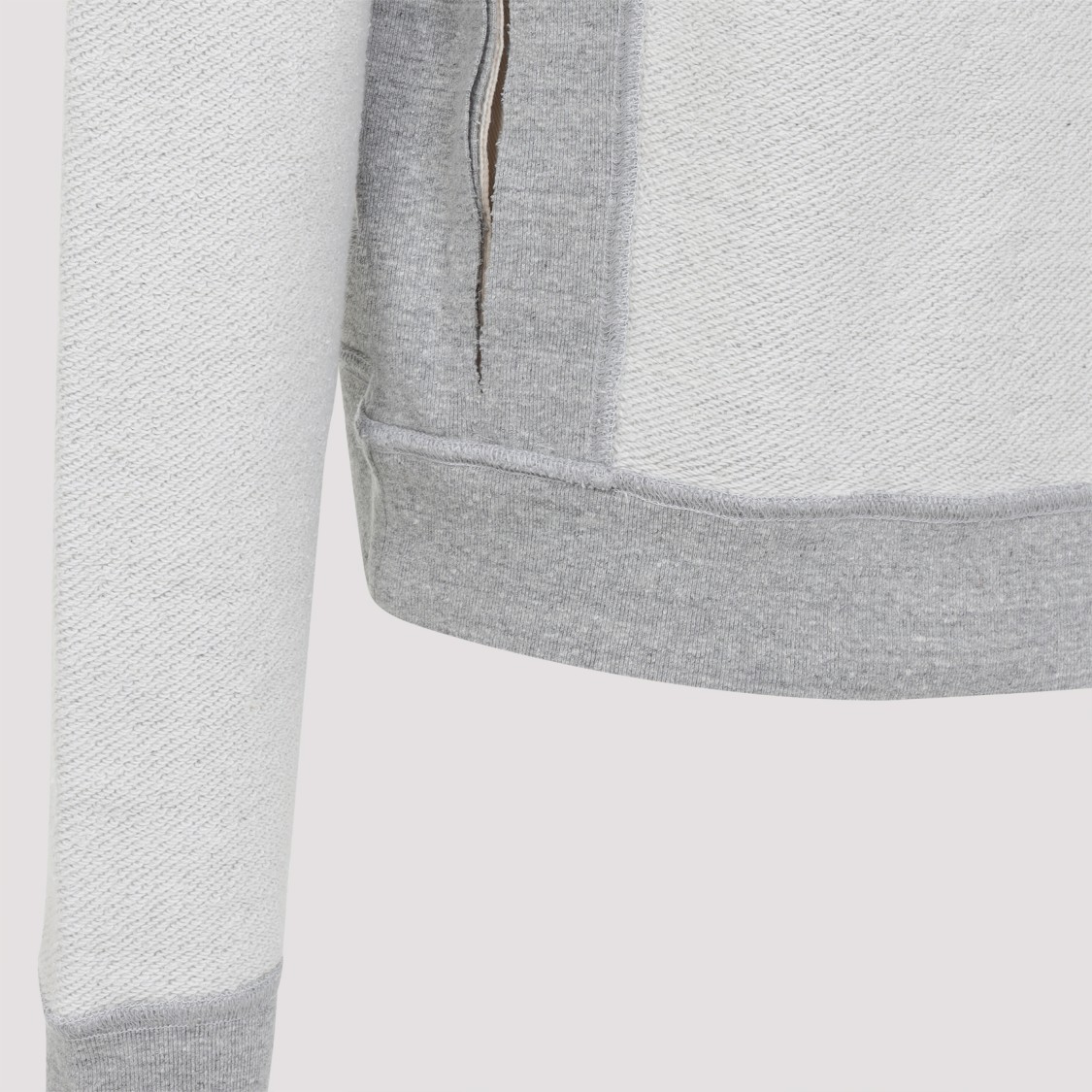 Maison Margiela Cotton Hoodie With Pointed Collar And Side Pockets In Grey