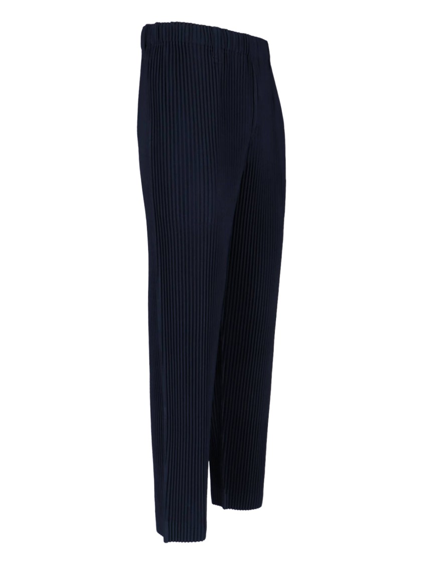 ISSEY MIYAKE HOMME PLISSÉ ISSEY MIYAKE NAVY PLEATED HIGH-WAISTED TROUSERS WITH TWO SIDE POCKETS