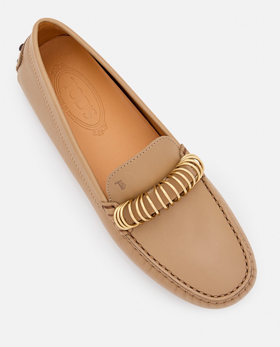 Shop Tod's Loafer With Ring Band In Brown