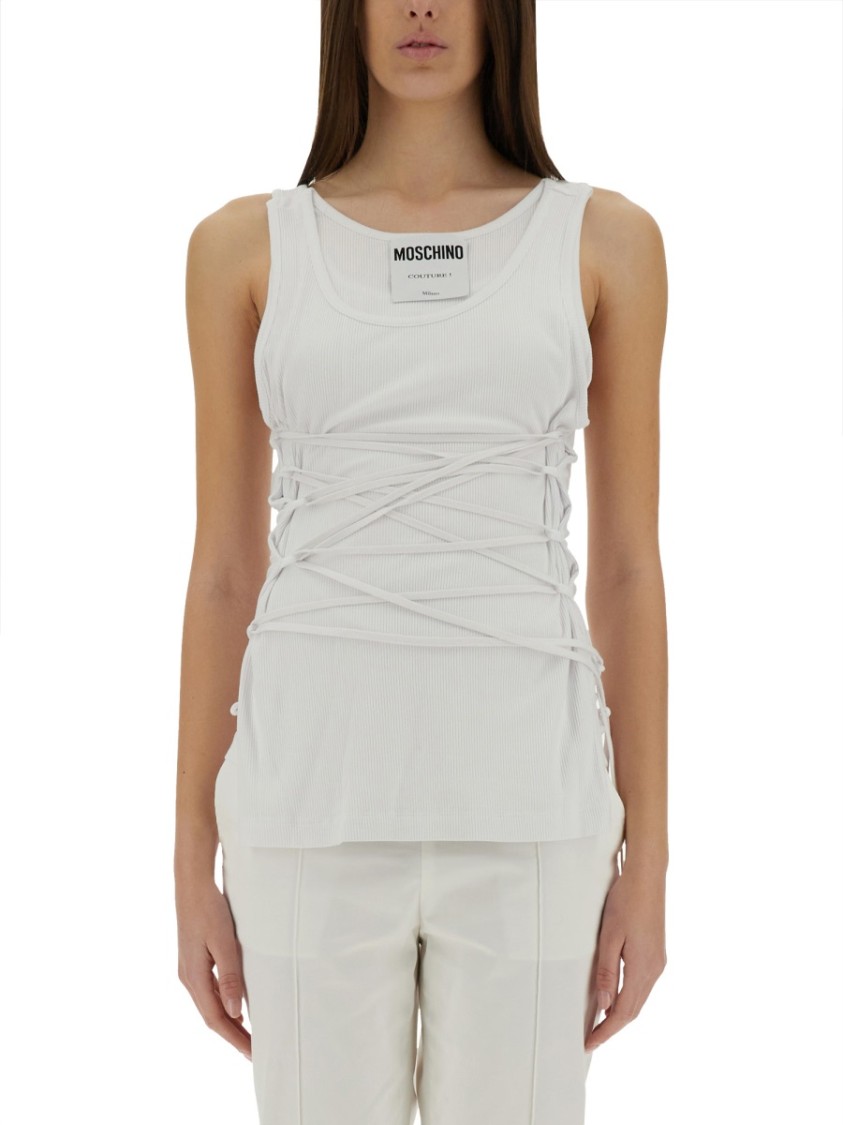 Moschino Sleeveless Shirt In White