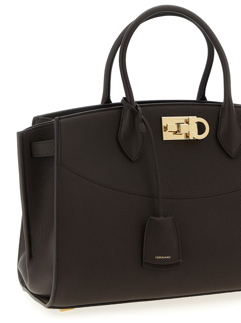 Ferragamo 'new Studio Soft (l)' Handbag In Black