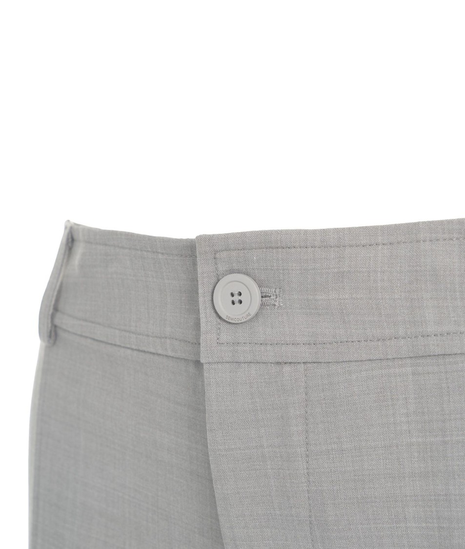 SEMICOUTURE SEMI COUTURE WIDE LEG PANTS WITH BUTTON DETAILS