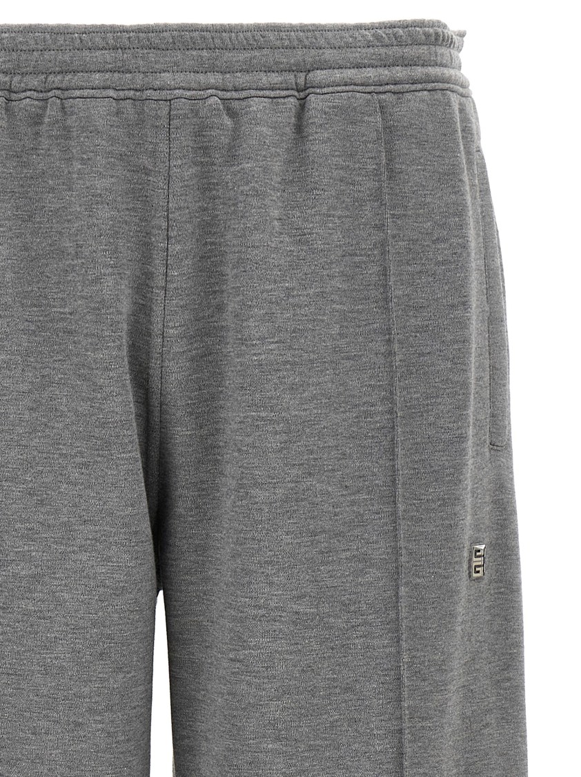 Givenchy Metallic Logo Joggers In Gray