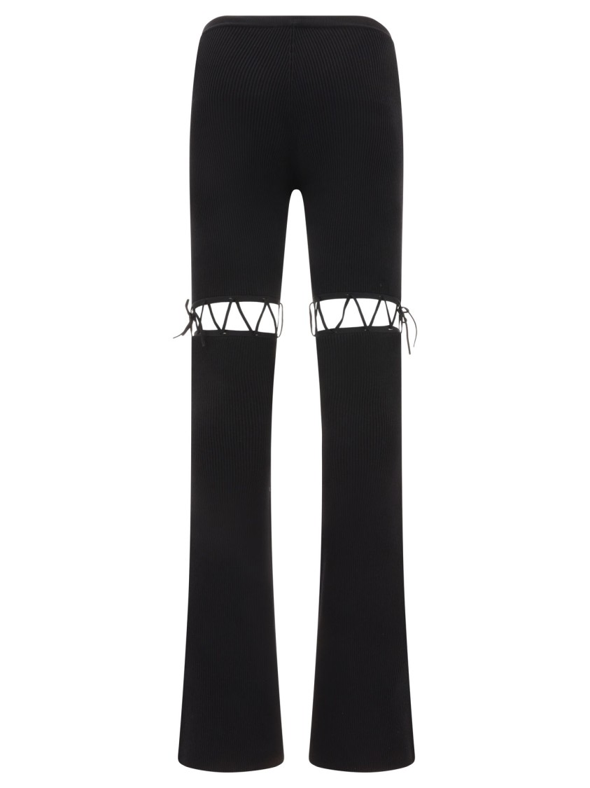 Nensi Dojaka Flared Laced Leggings In Black