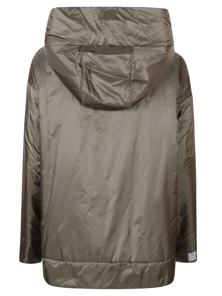 Max Mara Relaxed Fit Hooded Jacket With Adjustable Drawstrings In Brown