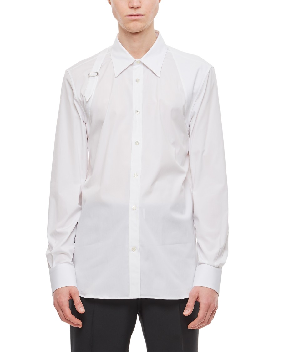 Shop Alexander Mcqueen Harness Cotton Shirt In White