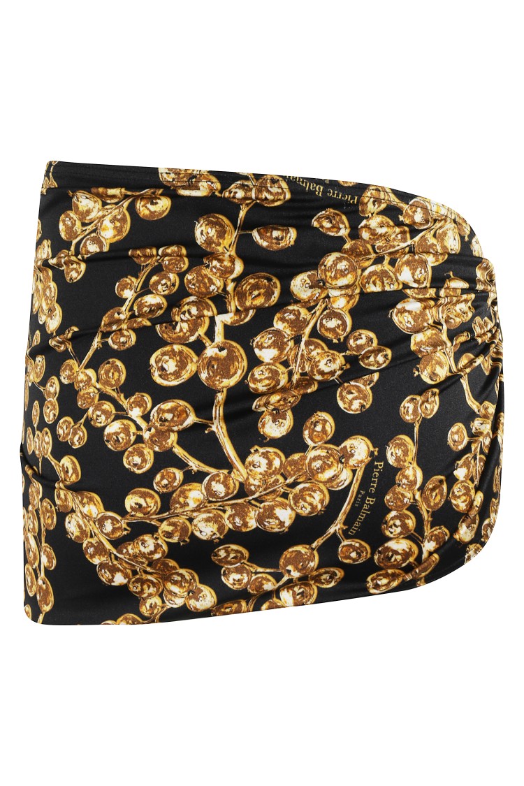 Shop Balmain Black Pareo With Logo Buckle